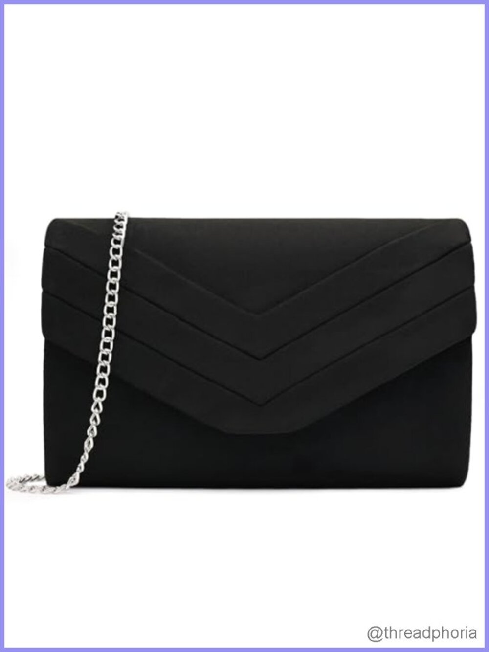 Suede Pleated Envelope Clutch Evening Bag with Chain
